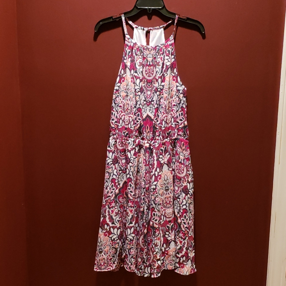 Floral Pink and White Women's Dress